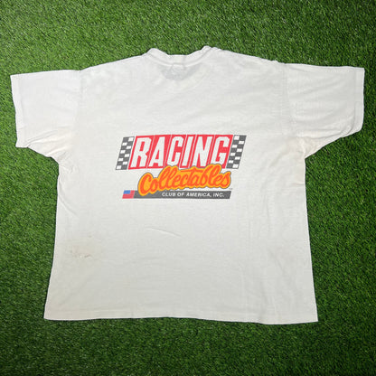 1990s Racing Collectibles White Logo Tee Size XXL USED v17344