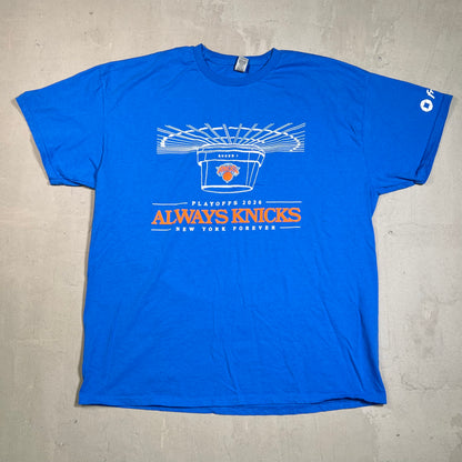Knicks "Always Knicks" Playoffs 2026 Blue Tee Size XL USED v19563