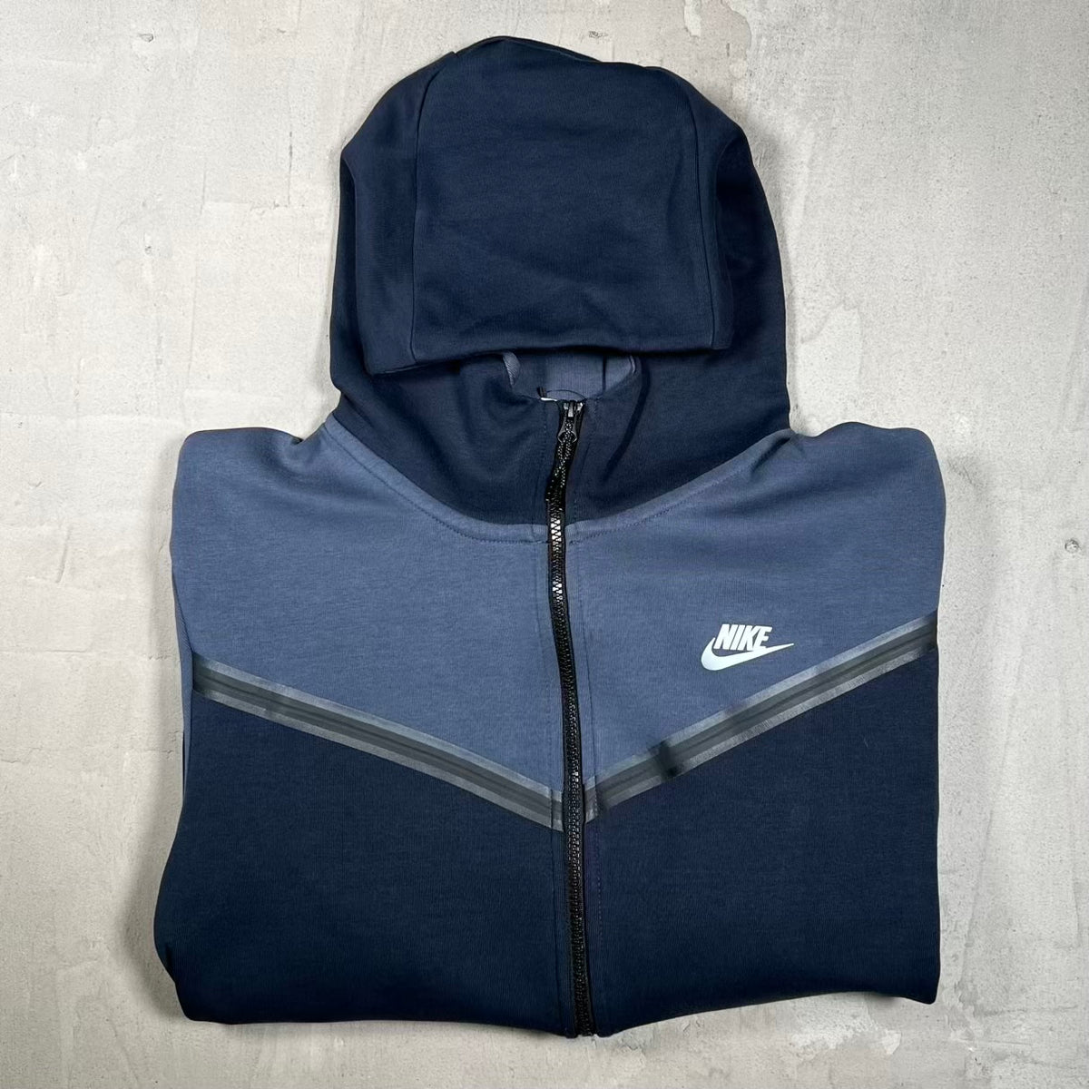 Nike Tech Fleece Washed Navy Hoodie Size XL USED v20169