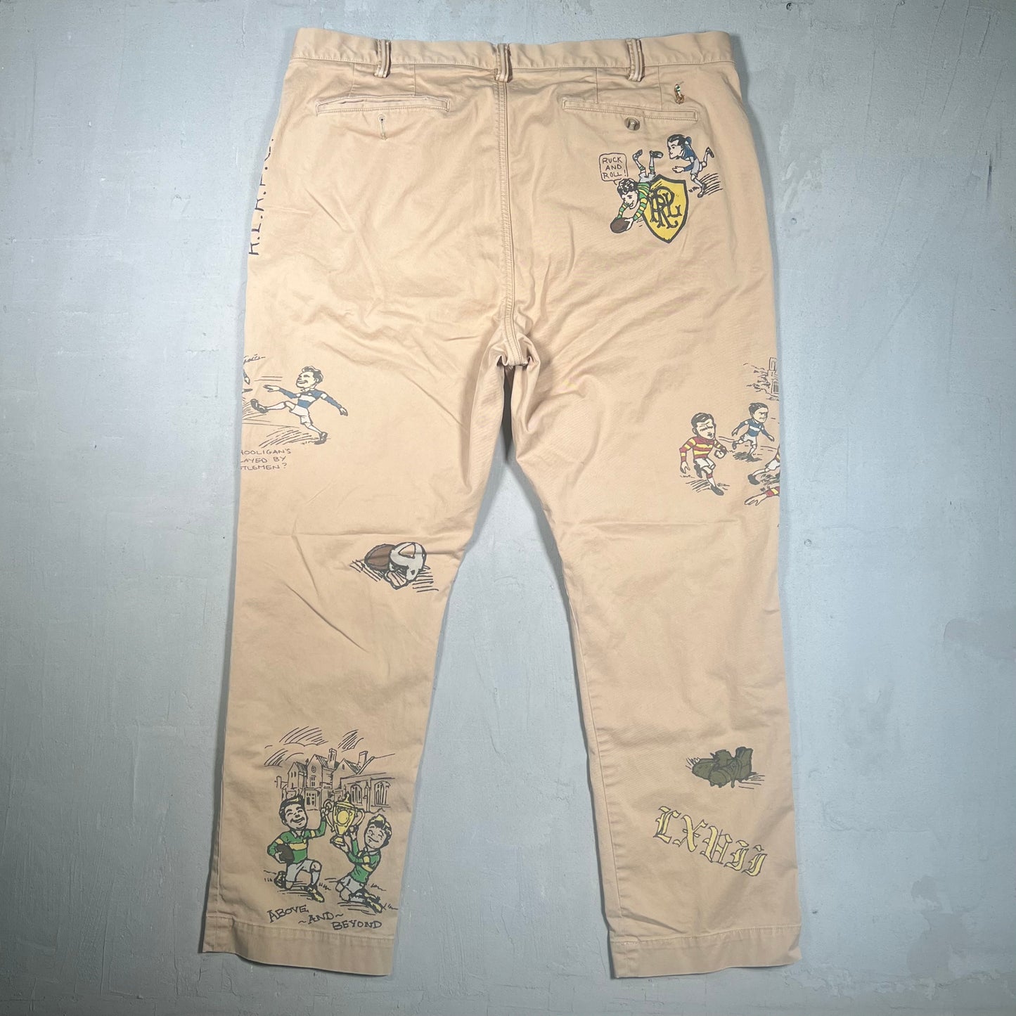 Polo Ralph Lauren Chino Football Sketches Pants Size 40x30 USED v18936