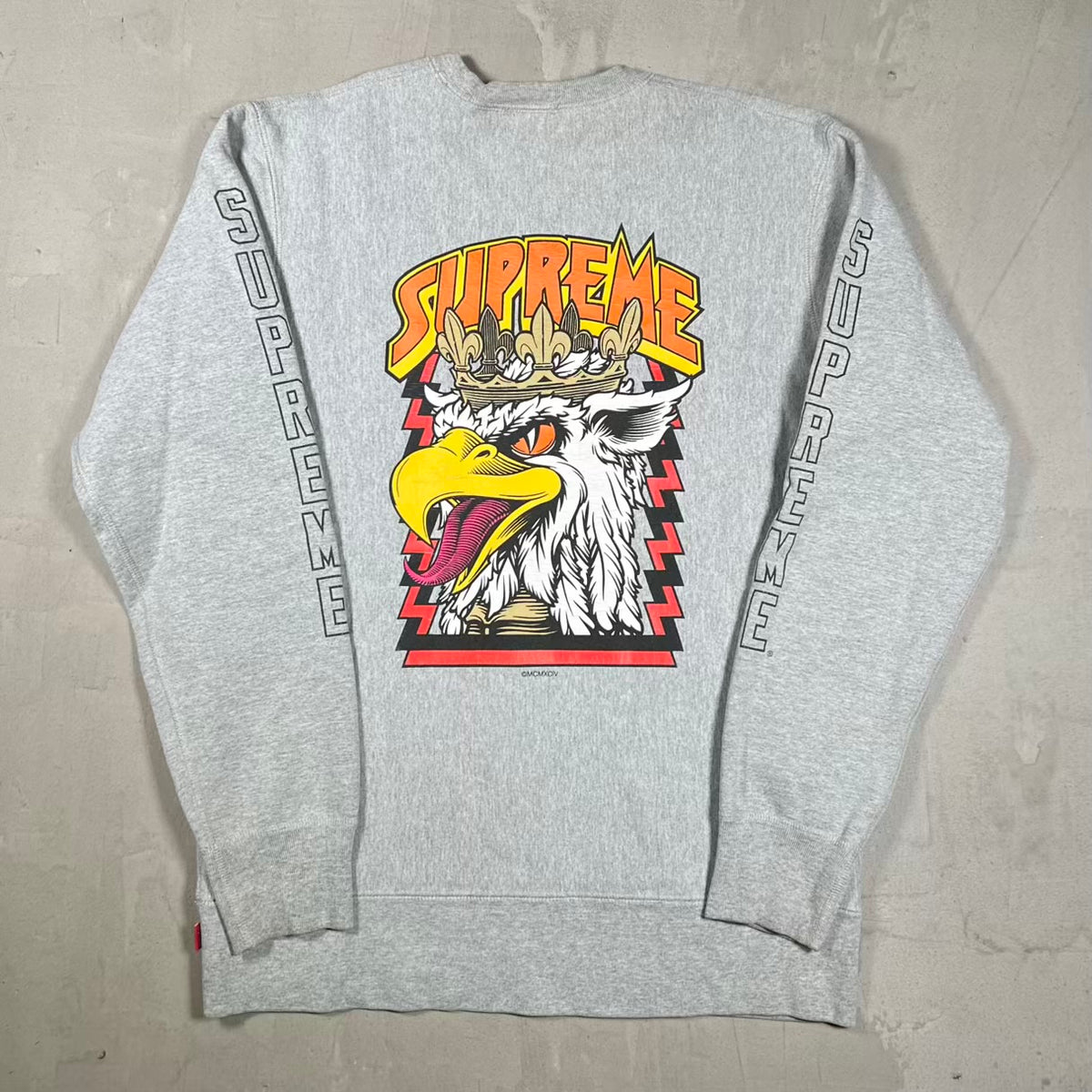 Supreme Sean Cliver Eagle Crewneck Grey (2012) Size Medium USED x18869