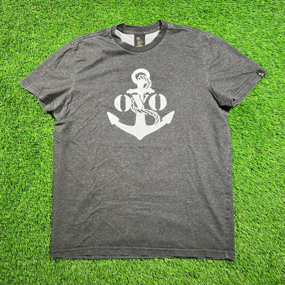 OVO Anchor Black Tee Size Medium USED x16489
