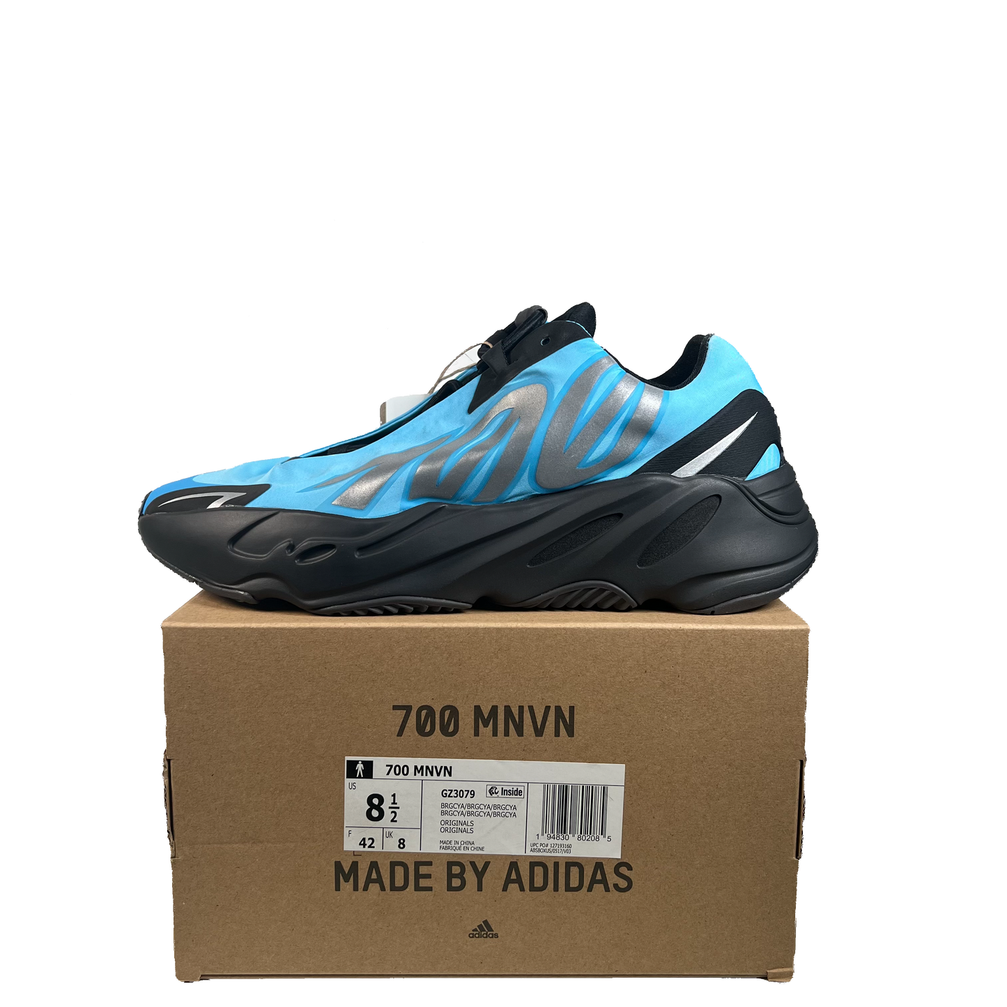 Adidas Yeezy 700 Mnvn Bright Cyan (2021) Size 8.5 NEW s22470