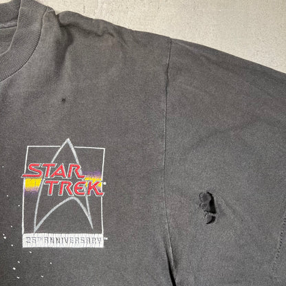 1991 Star Trek Black Anniversary Tee Size Large USED v19442