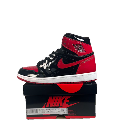 Jordan 1 High Patent Bred (2021) Size 8 USED s23432