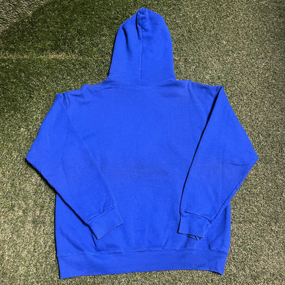 2000s NFL Giants Gold Helmet Blue Hoodie Size Medium USED v16219
