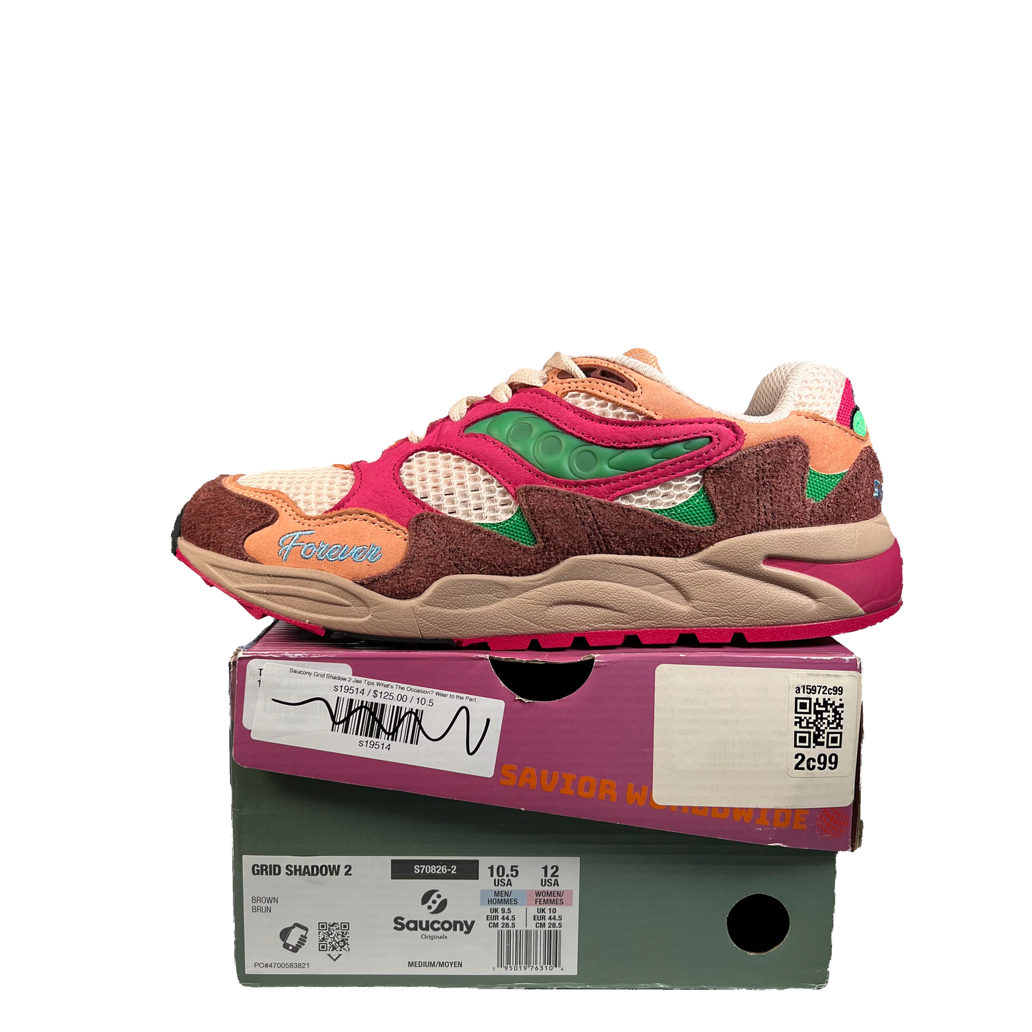 Saucony Grid Shadow 2 Jae Tips What's The Occasion? Wear to the Party (2023) Size 10.5 USED s21881