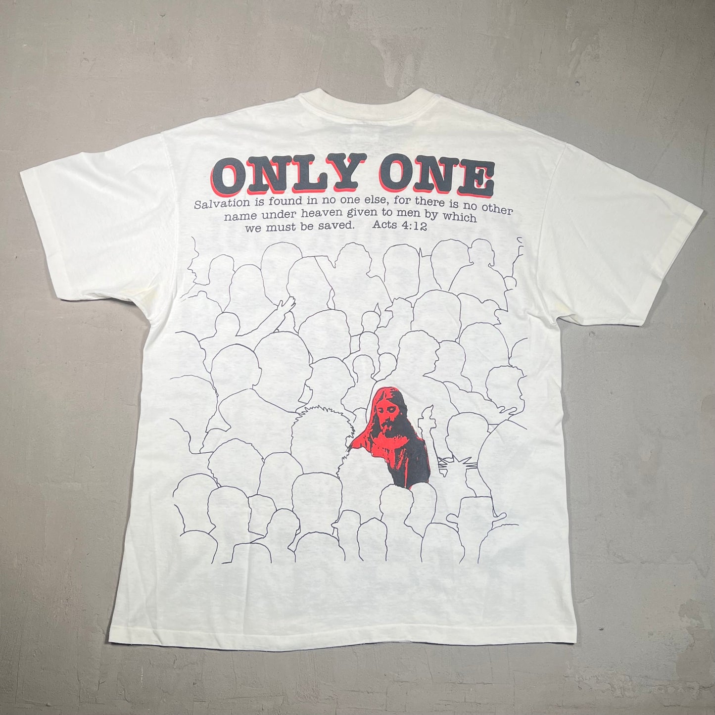 Vintage Jesus One Of These People Can Save Your Soul Tee white Size XL USED v13939