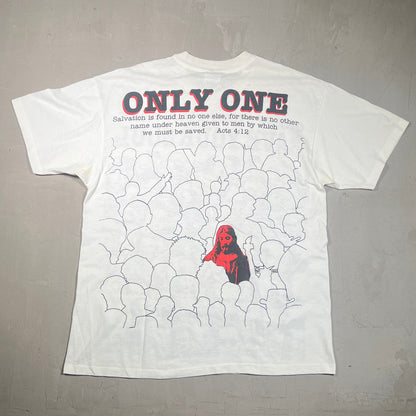 Vintage Jesus One Of These People Can Save Your Soul Tee white Size XL USED v13939