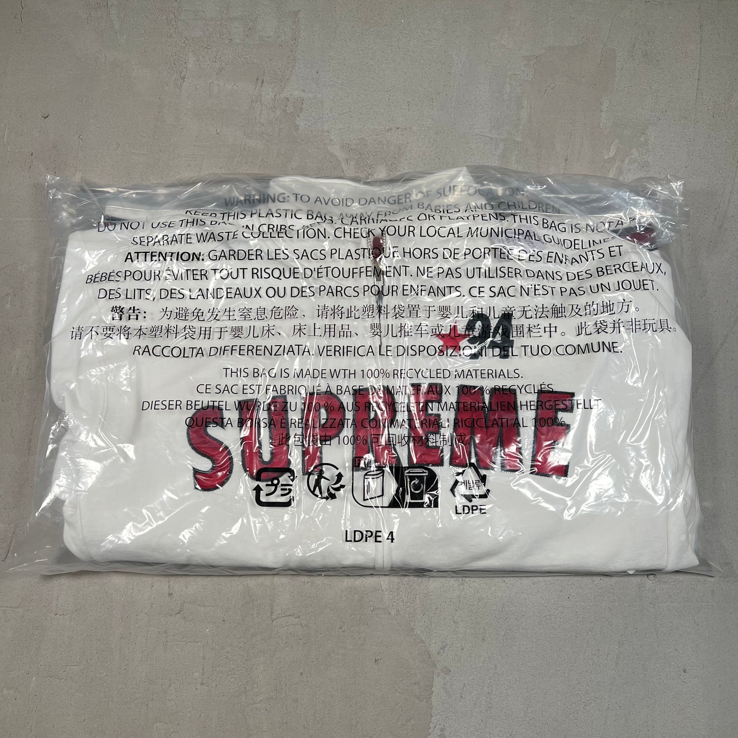 Supreme Mascot Zip Up White Crewneck Size Large NEW x17422