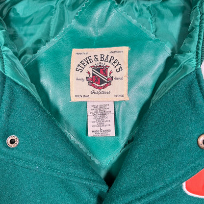 Miami Hurricanes Green Varsity Jacket SIze Large USED v18248