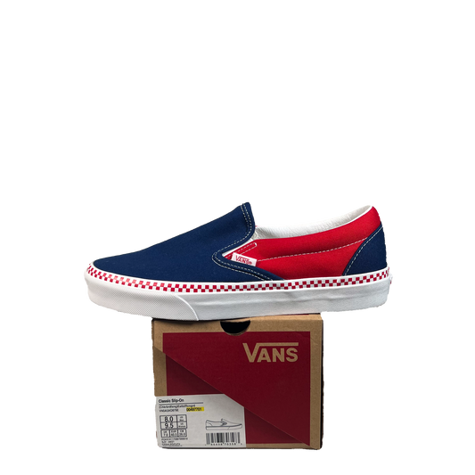Vans Classic Slip On Navy/Red (2024) Size 8 USED s22392