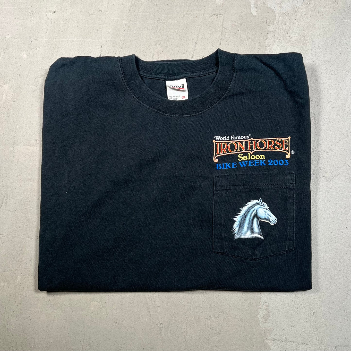 2003 Iron Horse Saloon Bike Week Black Tee Size XL USED v18950