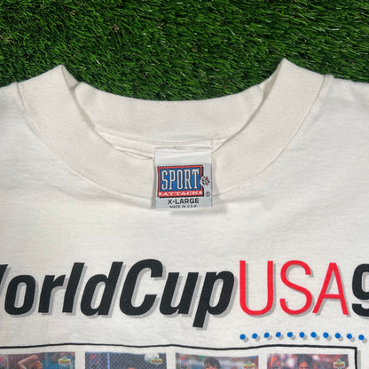 1994 World Cup White US Soccer Tee Size XL USED v18373