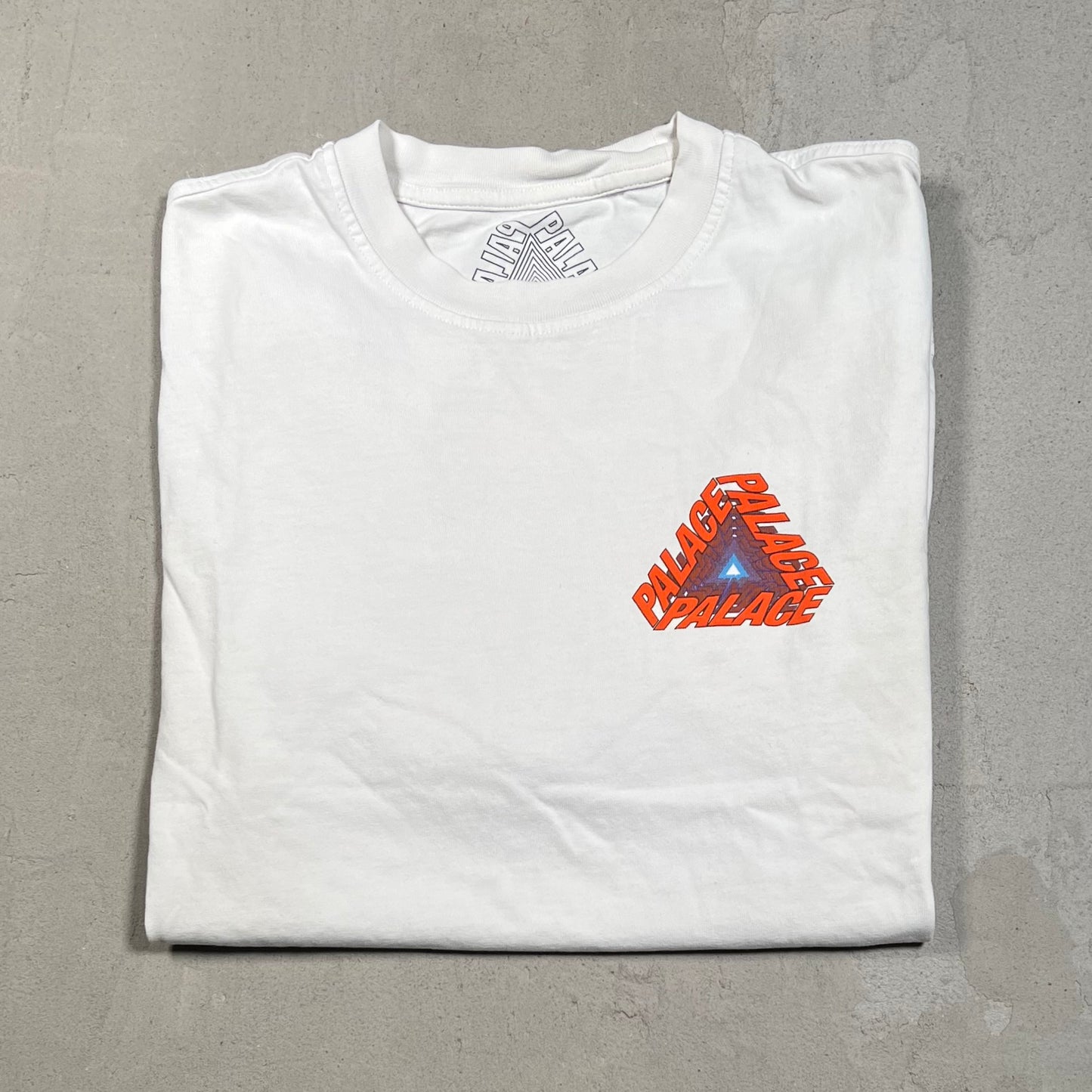 Palace Logo Tee White/Orange Size Small USED x17515