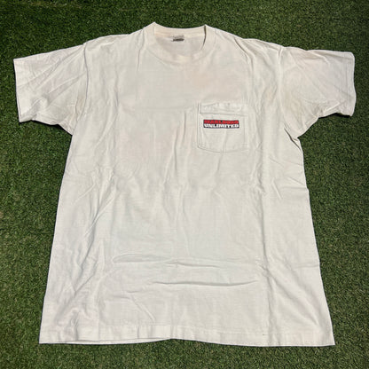 1995 Marlboro Unlimited Racing White Pocket Tee Size XL USED v16314