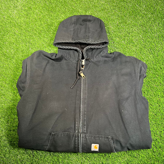 Y2K Carhartt Black Canvas Work Jacket Size XXL USED v18130