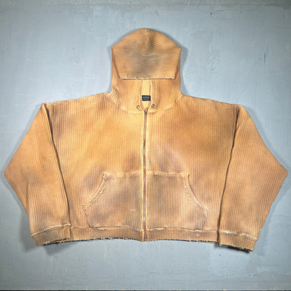 GV Gallery Raspberry Hills Waffle Dyed Heavy Thermal Zip Up Hoodie Size XL NEW x17134