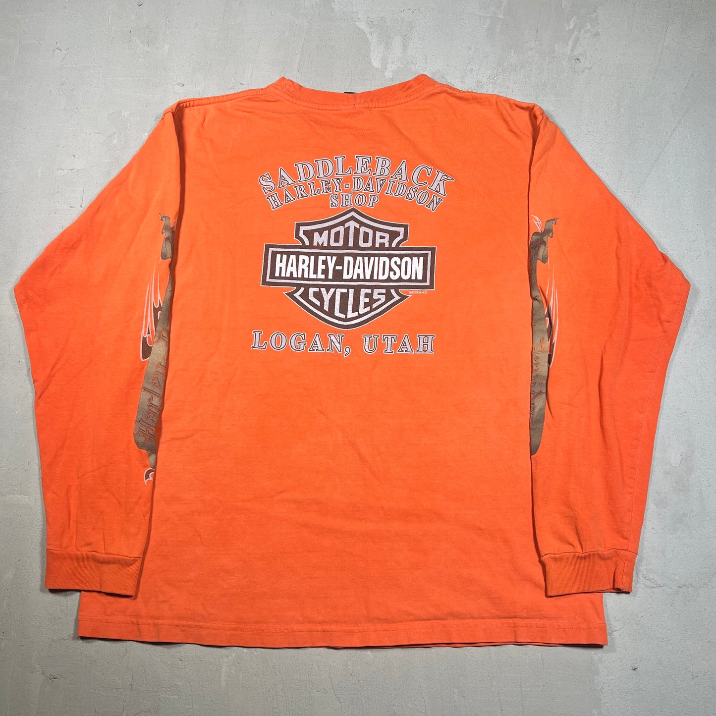 2004 Harley Davidson Logan Orange Longsleeve Size XL USED v18985