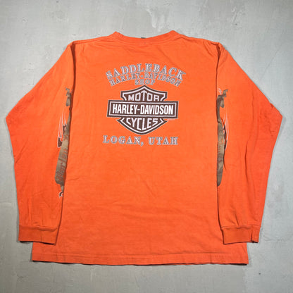 2004 Harley Davidson Logan Orange Longsleeve Size XL USED v18985