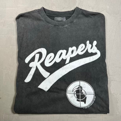 HMDD Reapers Washed Black Tee Size Large USED x18682