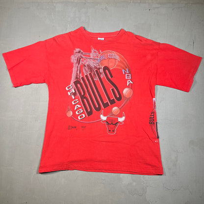 1990s Chicago Bulls Aerial Assault Salem Tag Red Tee Size XL USED v16741