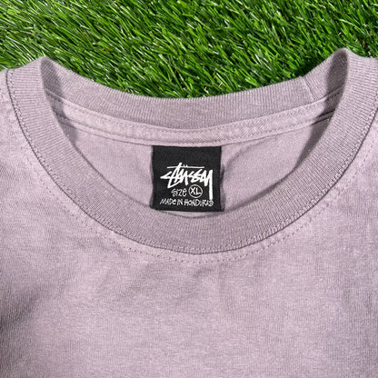 Stussy World Tribe Purple Skeleton Tee Size XL USED x15784