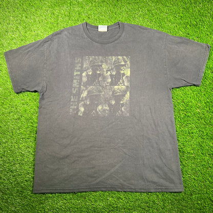 Y2K The Smiths Meat Is Murder Washed Black Tee Size XL USED v18733