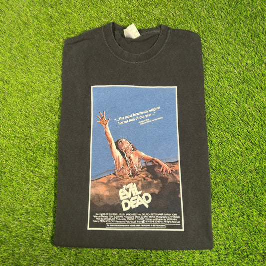 Y2K The Evil Dead Black Movie Poster Tee Size Medium USED v17916