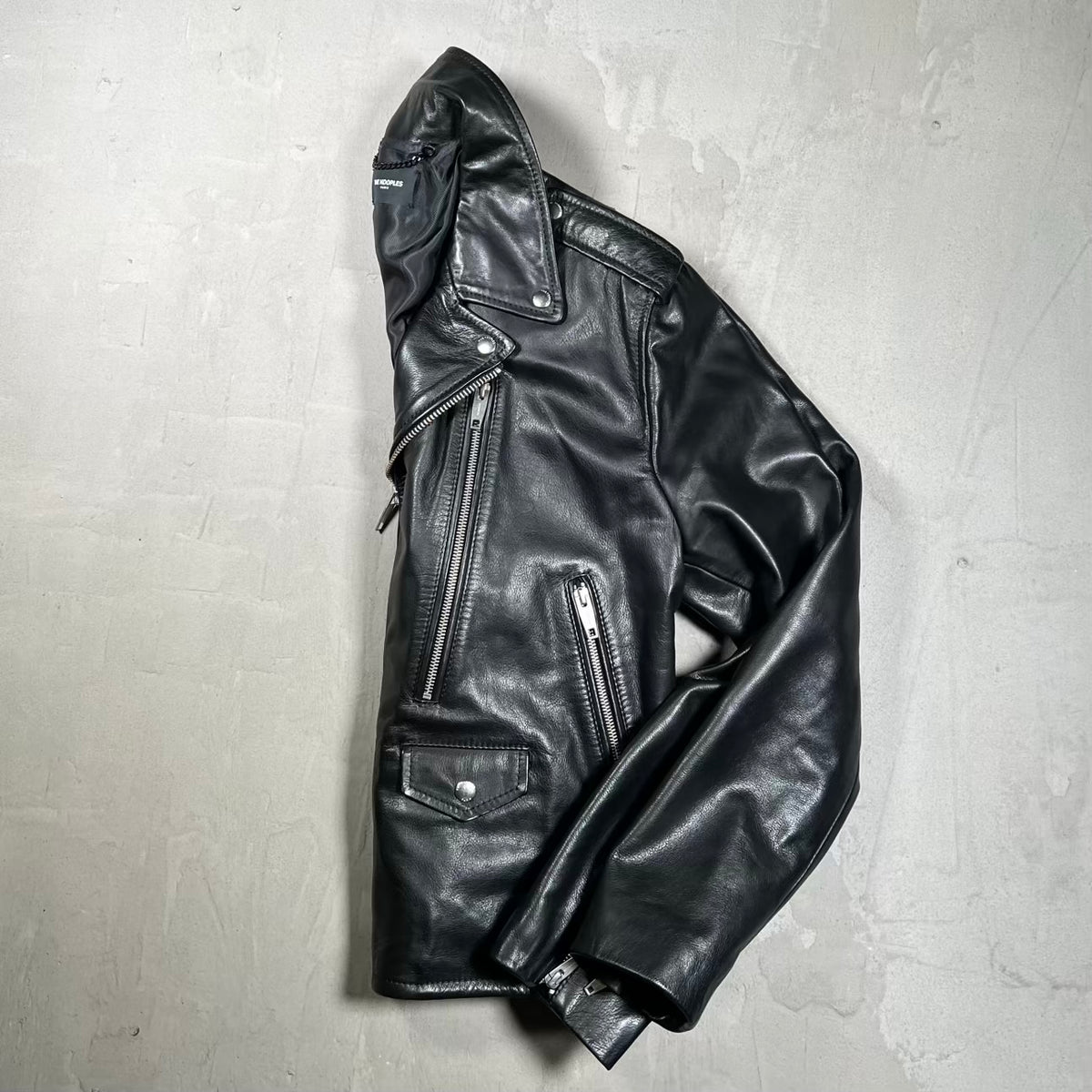 The Kooples Black Leather Moto Jacket Size XL USED x18508