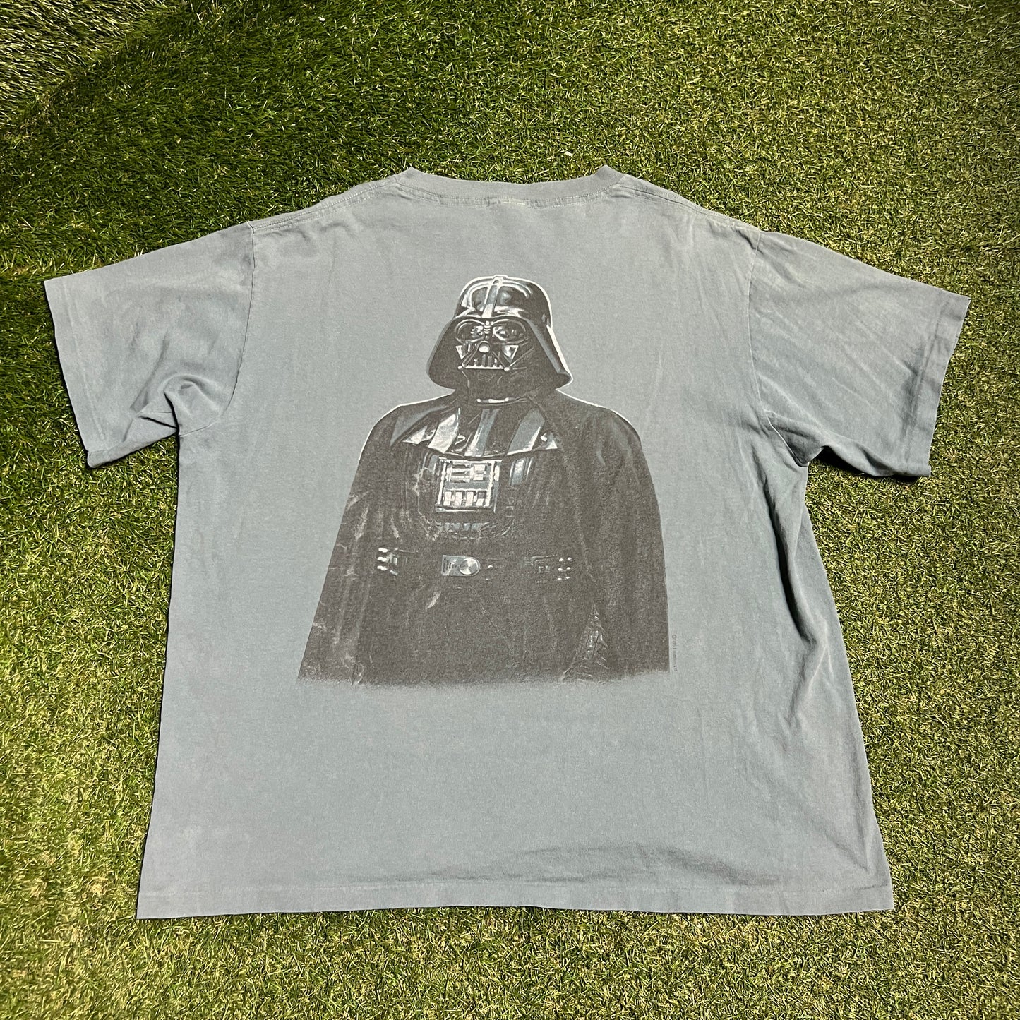 1990s Darth Vader CK Spoof Blue Double Sided Tee Size XL USED v16108