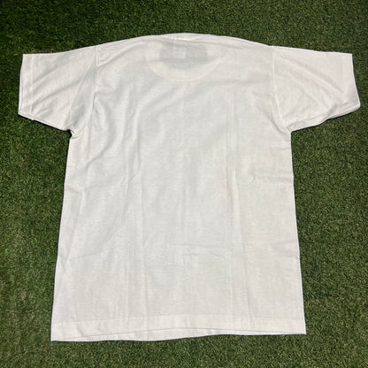 Y2K New York I Want To Be Apart White Tee Size Large USED v16371