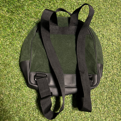 Y2K Polo Sport Ralph Lauren Green Felt Backpack USED v16373