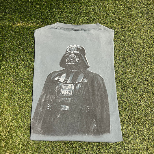 1990s Darth Vader CK Spoof Blue Double Sided Tee Size XL USED v16108