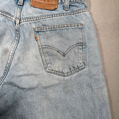1980s Levis 550 Orange Tab Blue Jeans Size 32 USED v19128