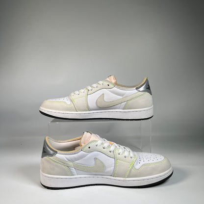 Jordan 1 Low White Ghost Green Black (2021) Size 10 USED s23285