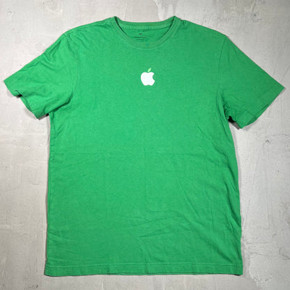 Apple Basic Logo Green Tee Size Medium USED v19784