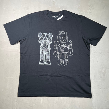 Kaws Warhol Uniqlo Robot Black Tee Size XL NEW x17904