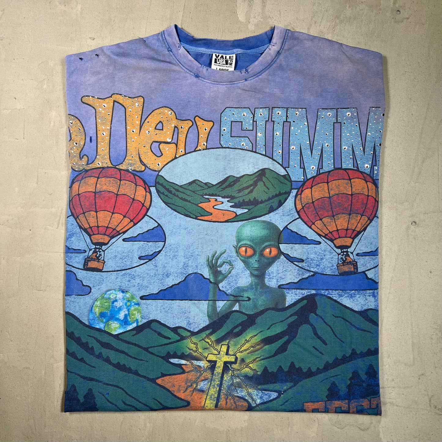 Vale Forever Summer Slam Blue Tee Size Large USED x17907
