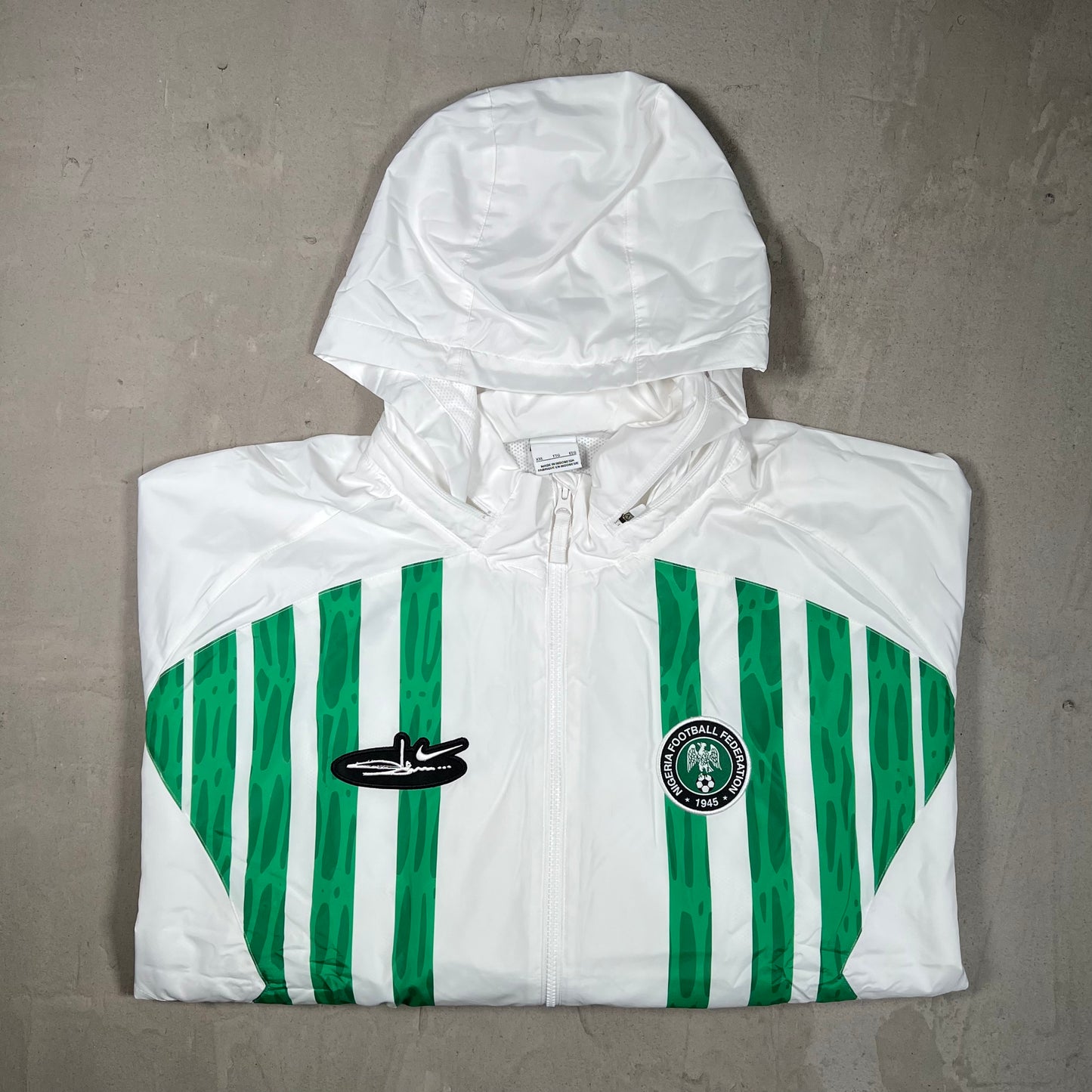 Nike Nigeria x Slawn Lightweight White/Green Jacket Size XXL USED x17929