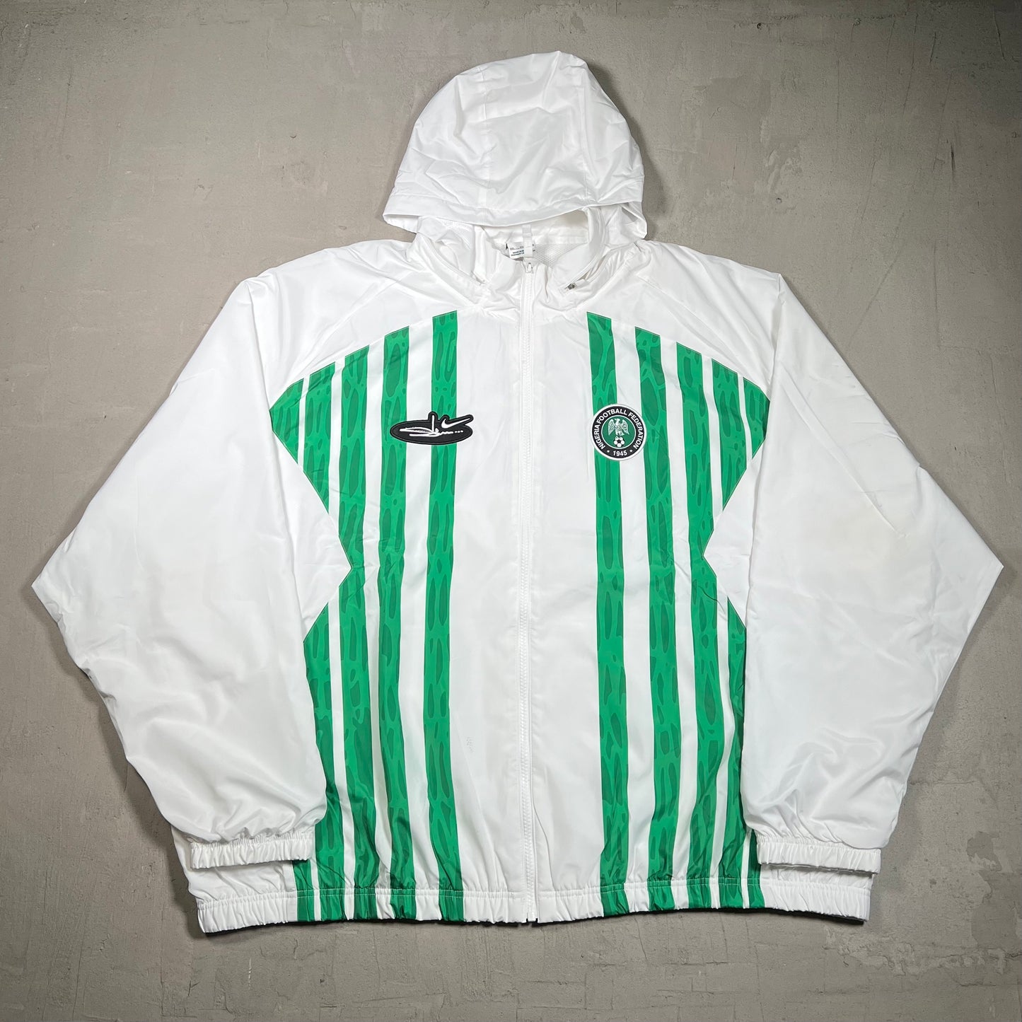 Nike Nigeria x Slawn Lightweight White/Green Jacket Size XXL USED x17929