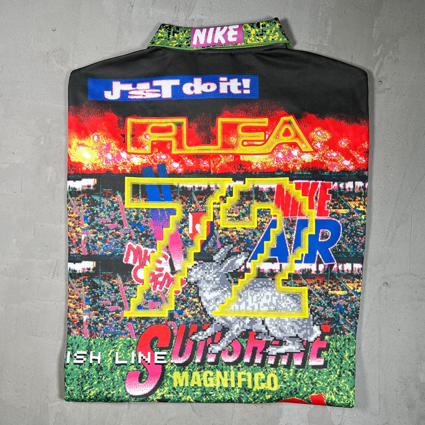 Nike CPFM Multicolor AOP Longsleeve Polo Size XL USED x17928