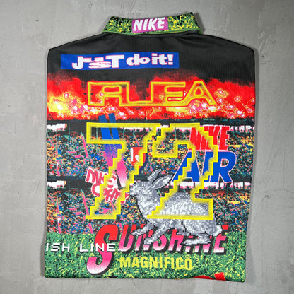 Nike CPFM Multicolor AOP Longsleeve Polo Size XL USED x17928