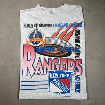 1994 New York Rangers Grey Stasnley Cup Tee Size XL USED v19799