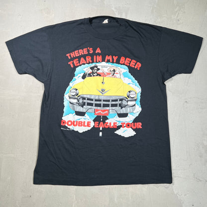 1989 Hank and Hank Double Eagle Black Tour Tee Size XL USED v19801