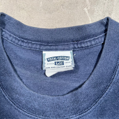2001 New York Yankees Washed Navy Logo Tee Size XL USED v19806