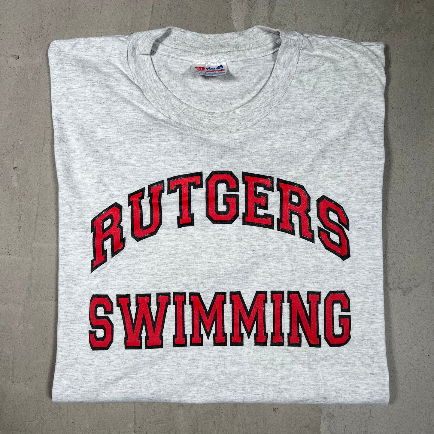 1990s Rutgers Swimming Grey Tee Size v19807