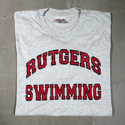 1990s Rutgers Swimming Grey Tee Size v19807