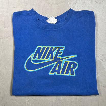 Y2K Nike Silver Tag Blue Logo Tee Size XL USED v19803