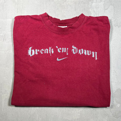 Y2K Nike Silver Tag Maroon "Break Em Down" Longsleeve Size Large USED v19804